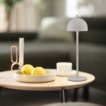 Schöner Wohnen BELLIS 19244-39 - Lampă de masă LED pentru exterior, reglabilă în intensitate, cu control tactil, reîncărcabilă, LED 2,5 W/5 V, 2600 mAh, IP54, gri