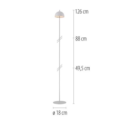 Schöner Wohnen 19245-16 - Lampă de podea LED reîncărcabilă pentru exterior BELLIS, tactilă și dimmabilă, LED 2,5 W/5 V, 2600 mAh, IP54, albă