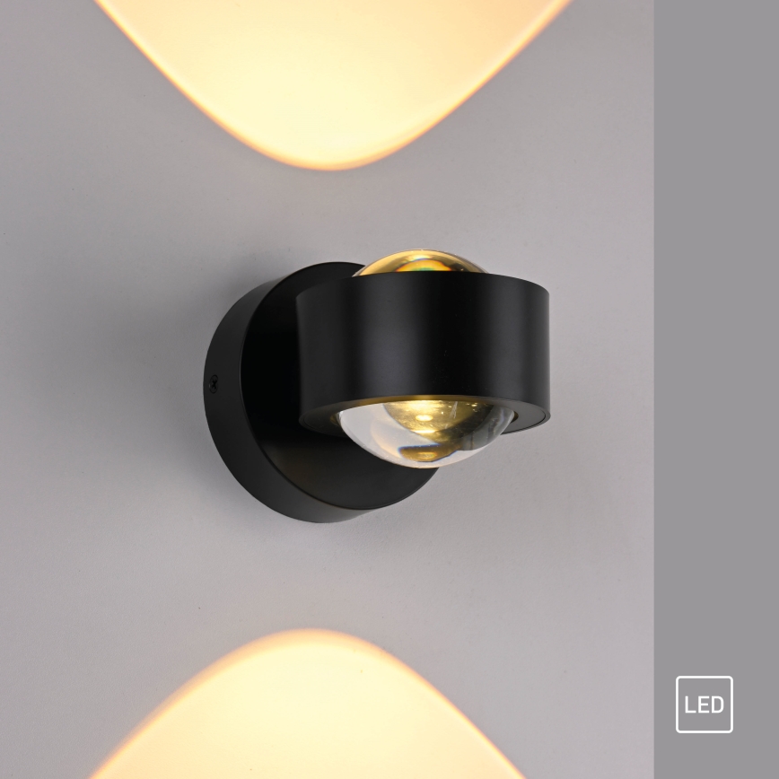 Schöner Wohnen 19331-18 - Aplică LED de perete CHIA 2xLED/2W/230V neagră