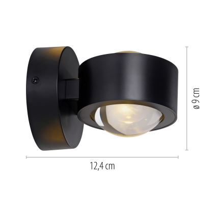 Schöner Wohnen 19331-18 - Aplică LED de perete CHIA 2xLED/2W/230V neagră