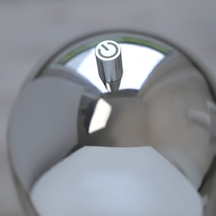 Schöner Wohnen 19245-17 - Lampadar reîncărcabil de exterior BELLIS, LED dimmabil, cu control tactil, 2,5W/5V, 2600 mAh, IP54, crom lucios