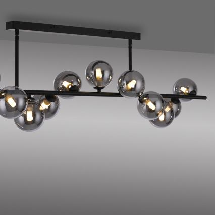 Schöner Wohnen DUBAI 14505-18 - Lustră LED pe tijă, 13xG9/3W/230V, negru/fumuriu