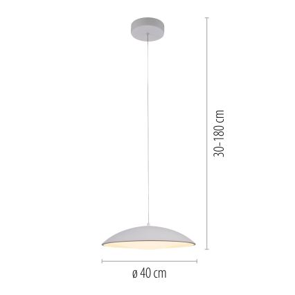 Schöner Wohnen 14606-16 - Lustră LED dimabilă pe cablu LENTE LED/17W/230V Ø 40 cm, alb
