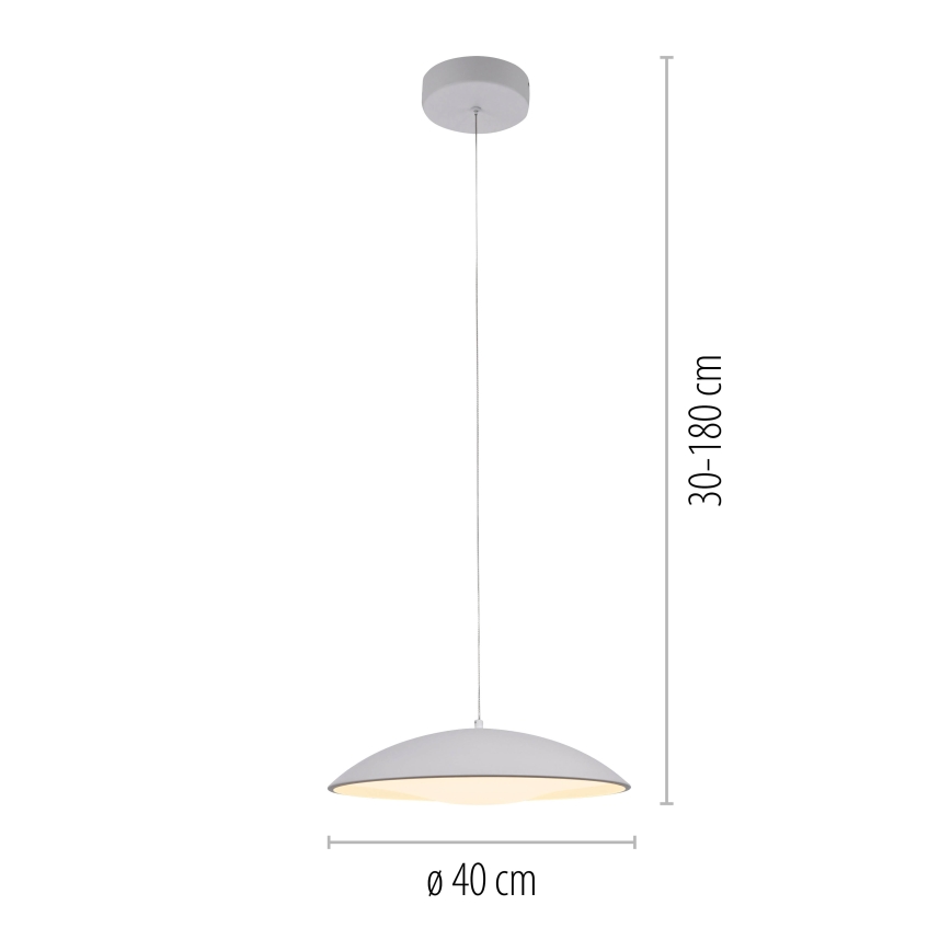 Schöner Wohnen 14606-16 - Lustră LED dimabilă pe cablu LENTE LED/17W/230V Ø 40 cm, alb