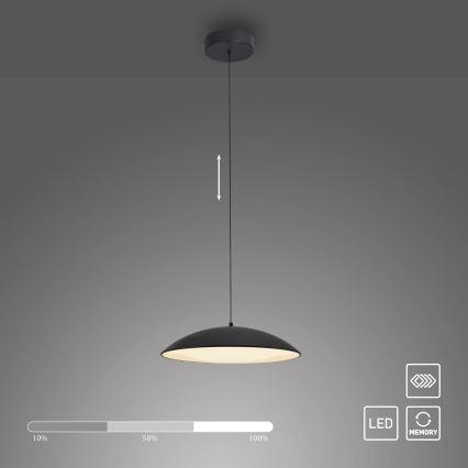 Schöner Wohnen 14606-18 - Lampă suspendată pe cablu LENTE, LED dimabil, 17W/230V, diametru 40 cm, negru