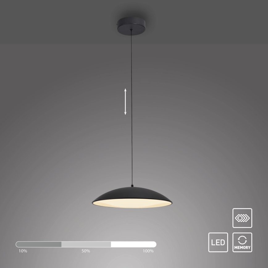 Schöner Wohnen 14606-18 - Lampă suspendată pe cablu LENTE, LED dimabil, 17W/230V, diametru 40 cm, negru