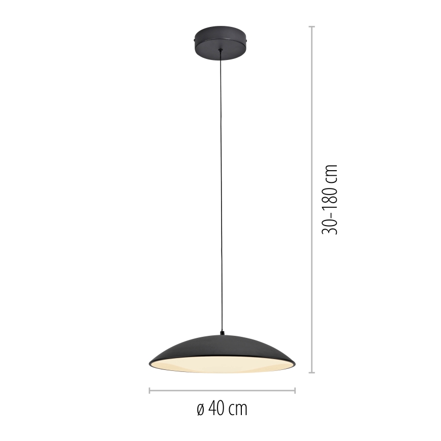 Schöner Wohnen 14606-18 - Lampă suspendată pe cablu LENTE, LED dimabil, 17W/230V, diametru 40 cm, negru