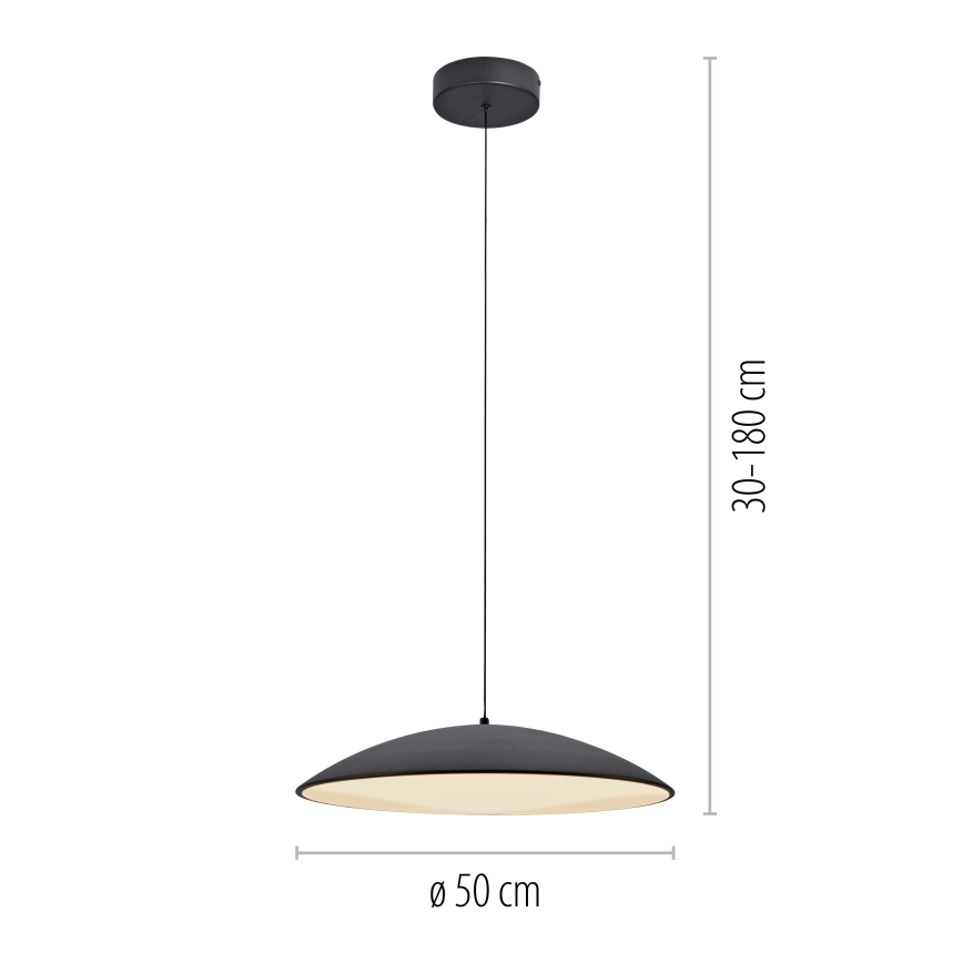Schöner Wohnen 14607-18 - Lustra suspendată LED dimmabilă pe cablu LENTE, 23W, 230V, Ø 50 cm, negru
