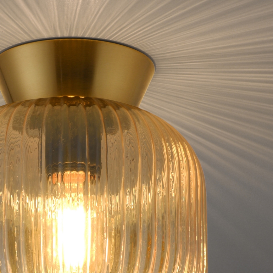 Schöner Wohnen 13574-27 - Plafonieră NAMI 1xE27/25W/230V, Ø 20 cm, auriu/bej/fumuriu