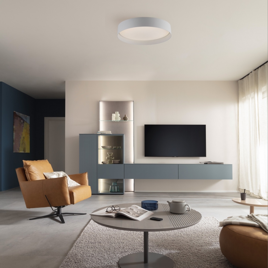 Schöner Wohnen 14594-16 - Plafonieră LED dimabilă TAVOLI, LED 20W, 230V, 2700–6500K, diam. 39 cm, albă, telecomandă inclusă