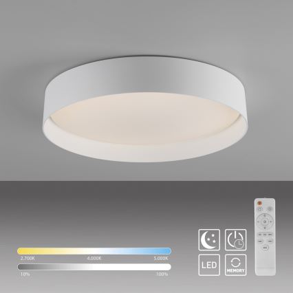 Schöner Wohnen 14594-16 - Plafonieră LED dimabilă TAVOLI, LED 20W, 230V, 2700–6500K, diam. 39 cm, albă, telecomandă inclusă