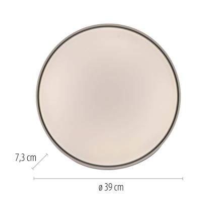 Schöner Wohnen 14594-16 - Plafonieră LED dimabilă TAVOLI, LED 20W, 230V, 2700–6500K, diam. 39 cm, albă, telecomandă inclusă