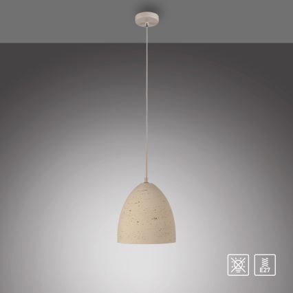 Schöner Wohnen TRAVENTA 12540-42 - Pendul cu cablu, 1xE27/40W/230V, Ø 21 cm, beton