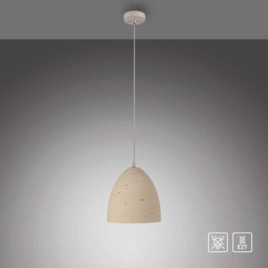 Schöner Wohnen TRAVENTA 12540-42 - Pendul cu cablu, 1xE27/40W/230V, Ø 21 cm, beton