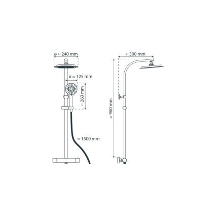 Schütte 60046 - Set de duș MADURA FRESH cu baterie termostatică, crom lucios