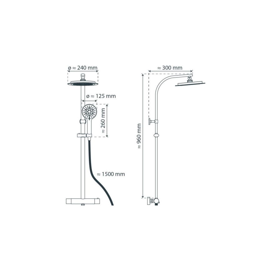 Schütte 60046 - Set de duș MADURA FRESH cu baterie termostatică, crom lucios
