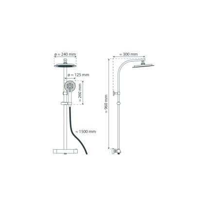 Schütte 60076 - Set de duș cu baterie termostatică MADURA FRESH, negru