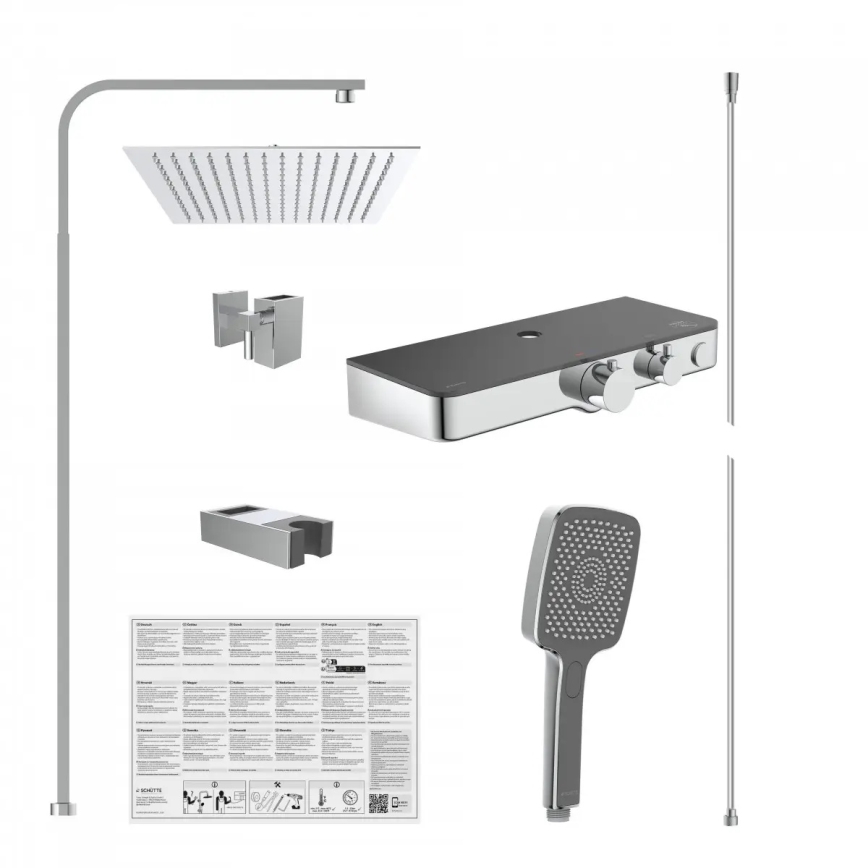 Schütte 60531 - Set de duș OCEAN cu baterie termostatată, crom lucios/antracit