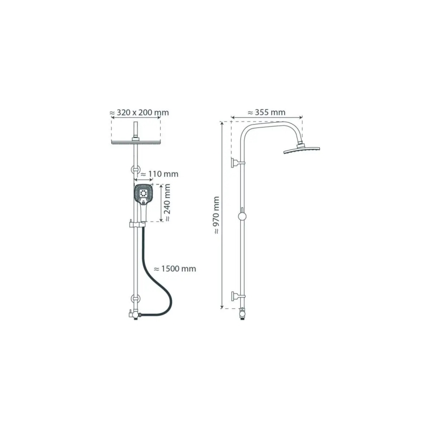 Schütte 60660 - Set de duș MALLORCA, crom lucios