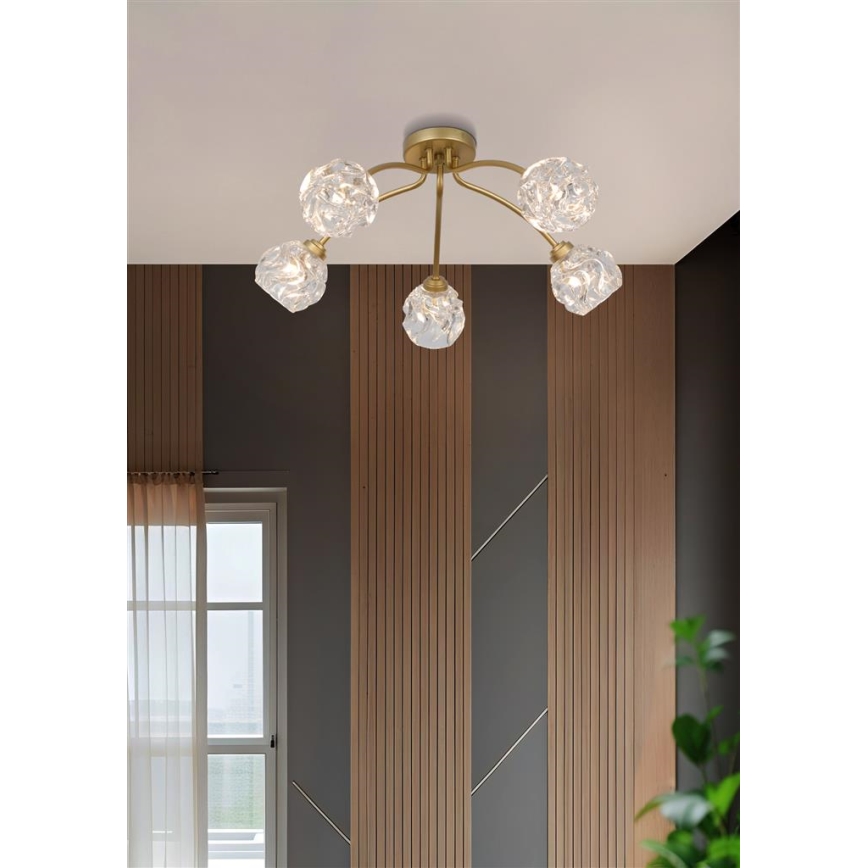 Searchlight - Lustră aplicată ASTRAL 5xG9/33W/230V aurie