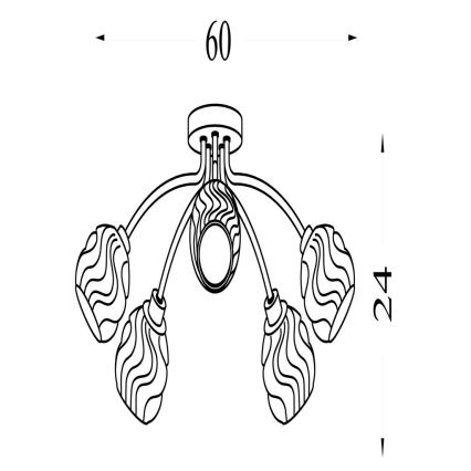 Searchlight - Lustră aplicată ASTRAL 5xG9/33W/230V aurie