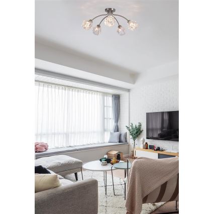 Searchlight - Lustră aplicată ASTRAL, 5 x G9, 33 W, 230 V, crom mat