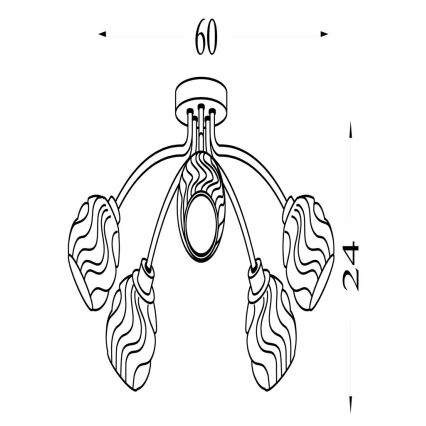 Searchlight - Lustră aplicată ASTRAL, 5 x G9, 33 W, 230 V, crom mat
