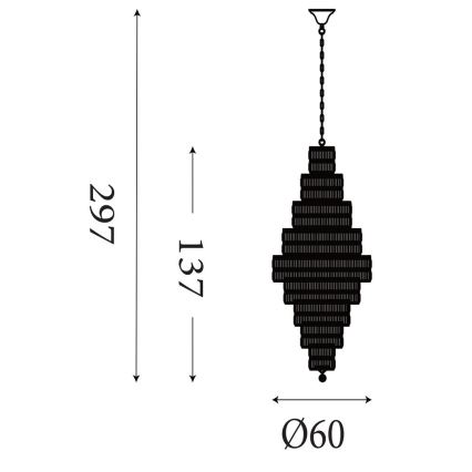 Searchlight - Candelabru pe lanț EMPIRE 13xE14/60W/230V