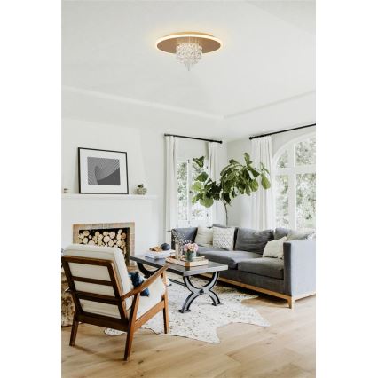 Searchlight - Plafonieră LED dimmabilă DELUGE, 20 W, 230 V, Ø 31,5 cm, auriu