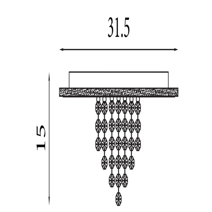 Searchlight - Plafonieră LED dimmabilă DELUGE, 20 W, 230 V, Ø 31,5 cm, auriu