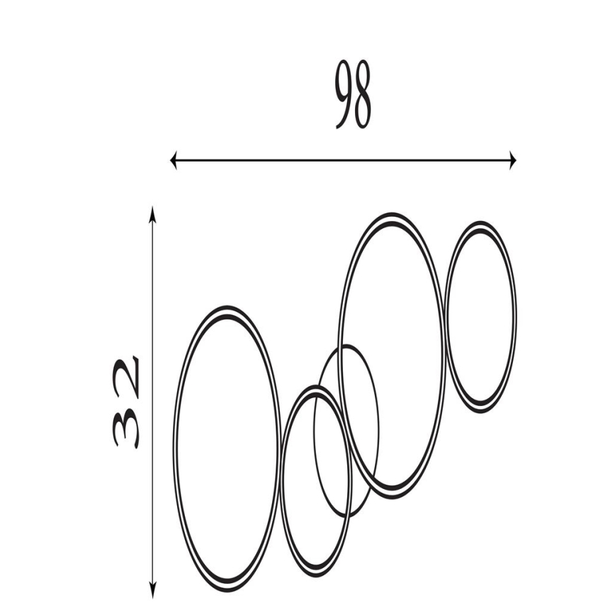 Searchlight - Plafonieră LED dimerizabilă CIRQUE LED/37W/230V 3000K 33x97 cm