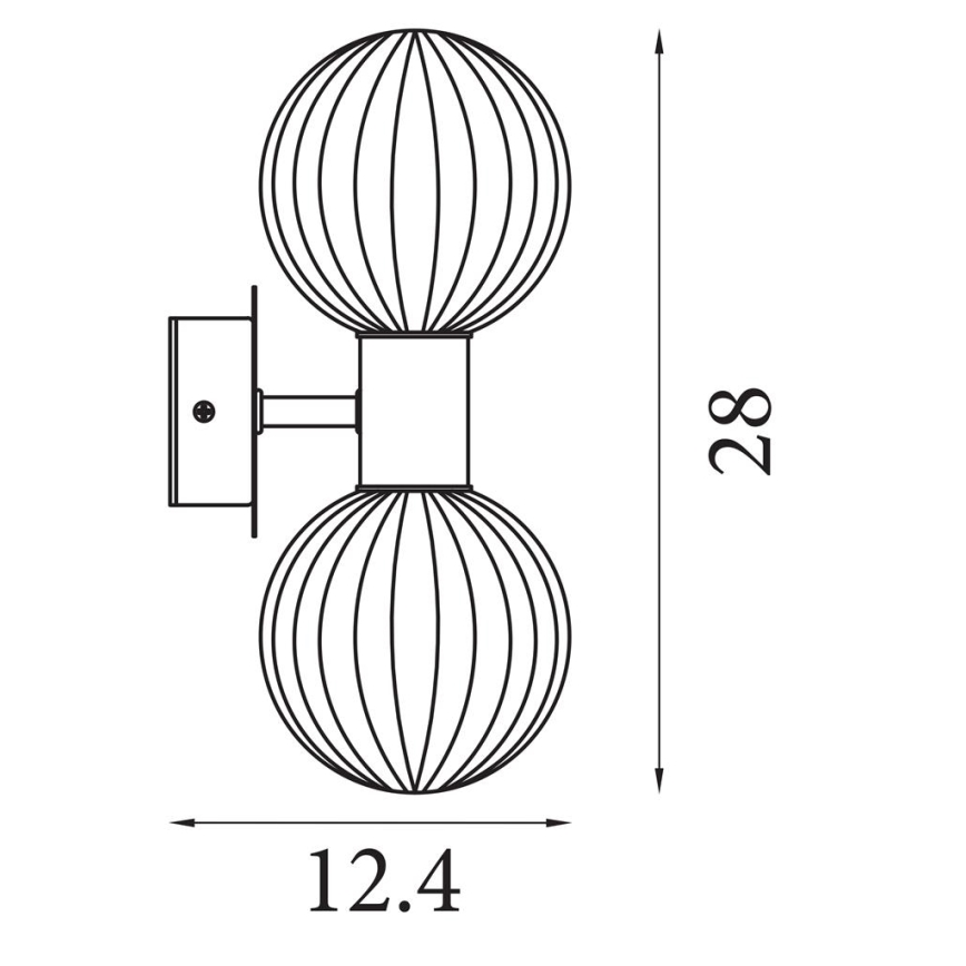Searchlight - Aplica de perete LUMINSPHERE 2x G9/7W/230V, alamă