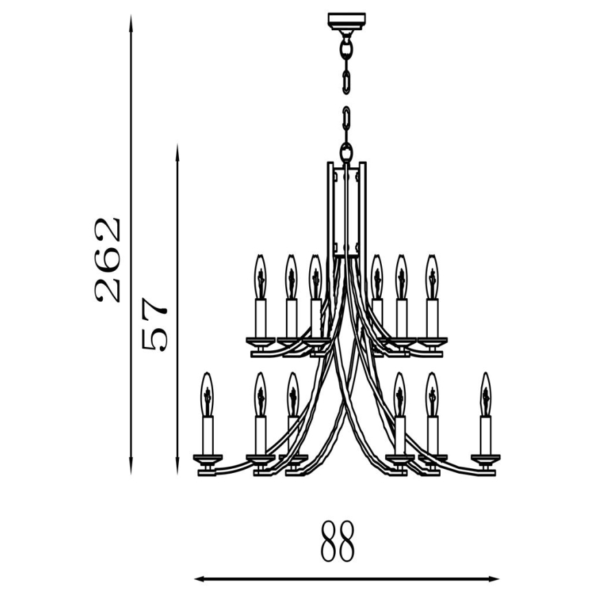 Searchlight - Candelabru pe lanț ASCONA 12xE14/60W/230V