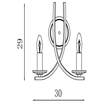 Searchlight - Aplică de perete ASCONA, 2x E14, 60 W, 230 V