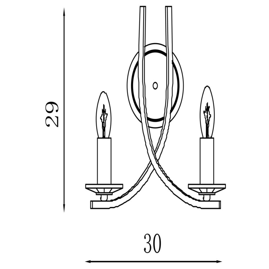 Searchlight - Aplică de perete ASCONA, 2x E14, 60 W, 230 V