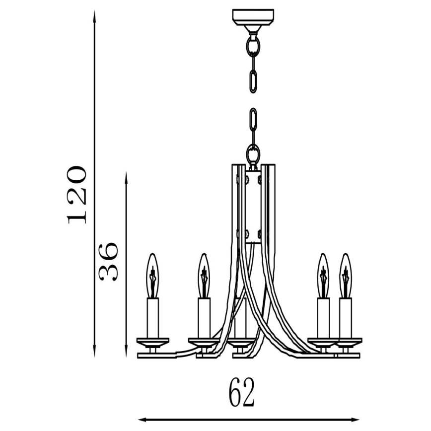 Searchlight - Lustru suspendat pe lanț ASCONA 5xE14/60W/230V