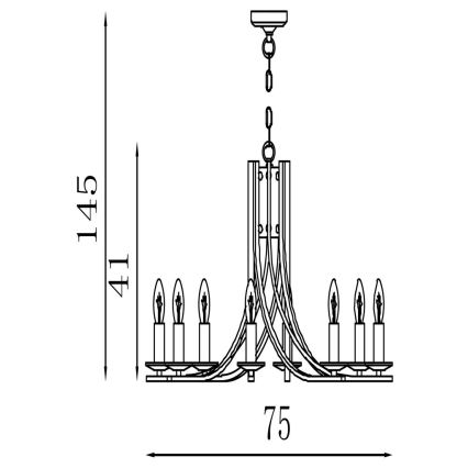 Searchlight - Lustră suspendată ASCONA, 8xE14, 60W, 230V