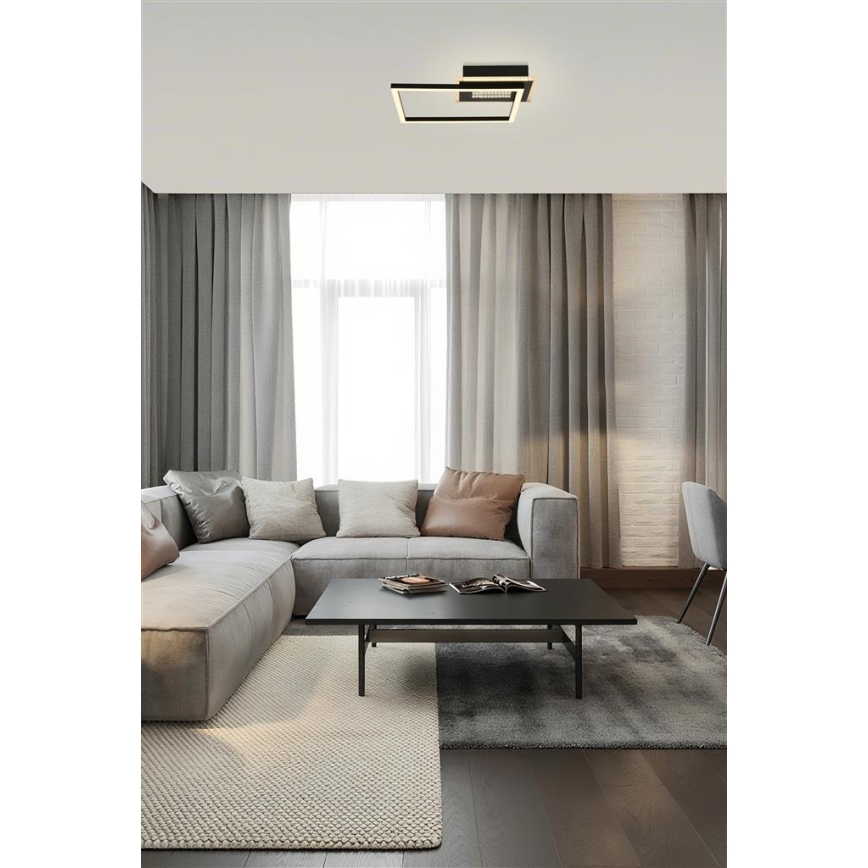 Searchlight - Plafonieră LED dimmabilă QUADRATE LED/24W/230V 36x36 cm neagră