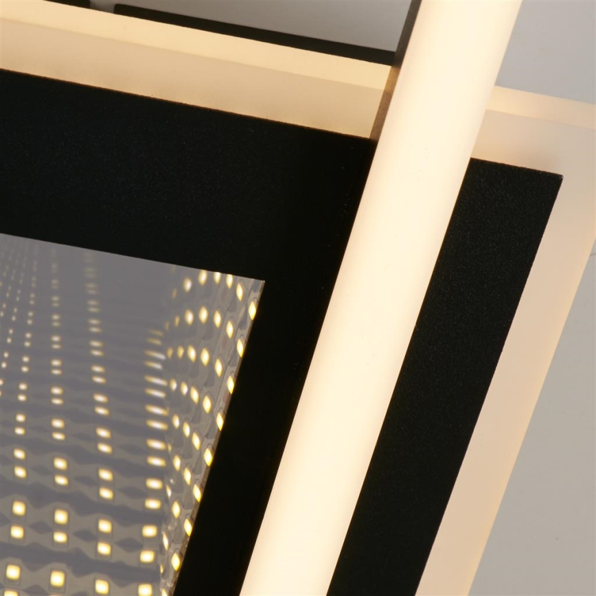 Searchlight - Plafonieră LED dimmabilă QUADRATE LED/24W/230V 36x36 cm neagră