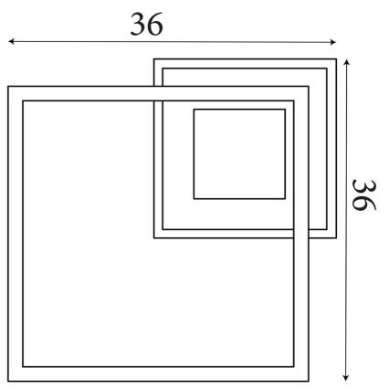 Searchlight - Plafonieră LED dimmabilă QUADRATE LED/24W/230V 36x36 cm neagră