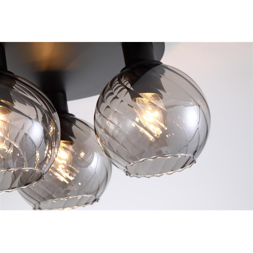 Searchlight - Plafonieră RADIANCE, 3xE27/60W/230V, diametru 37,5 cm, neagră