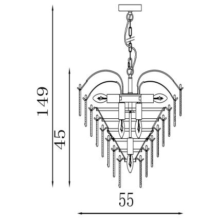 Searchlight - Lustră cu lanț FEATHER 6xE14/60W/230V