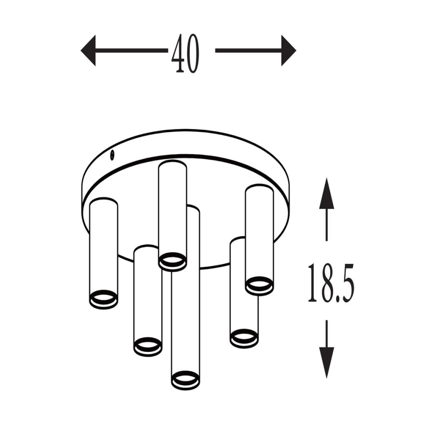 Searchlight - Plafonieră TUBES 6xGU10/10W/230V Ø 40 cm