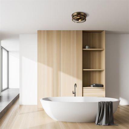 Searchlight - Plafonieră EDINBURGH I 2xE27/40W/230V bronz