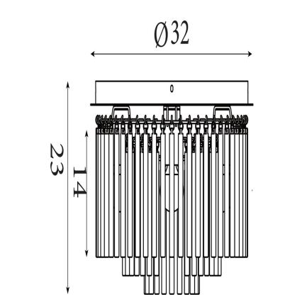 Searchlight - Plafonieră SWIZZLE 5xE14/60W/230V, Ø 32 cm, aurie