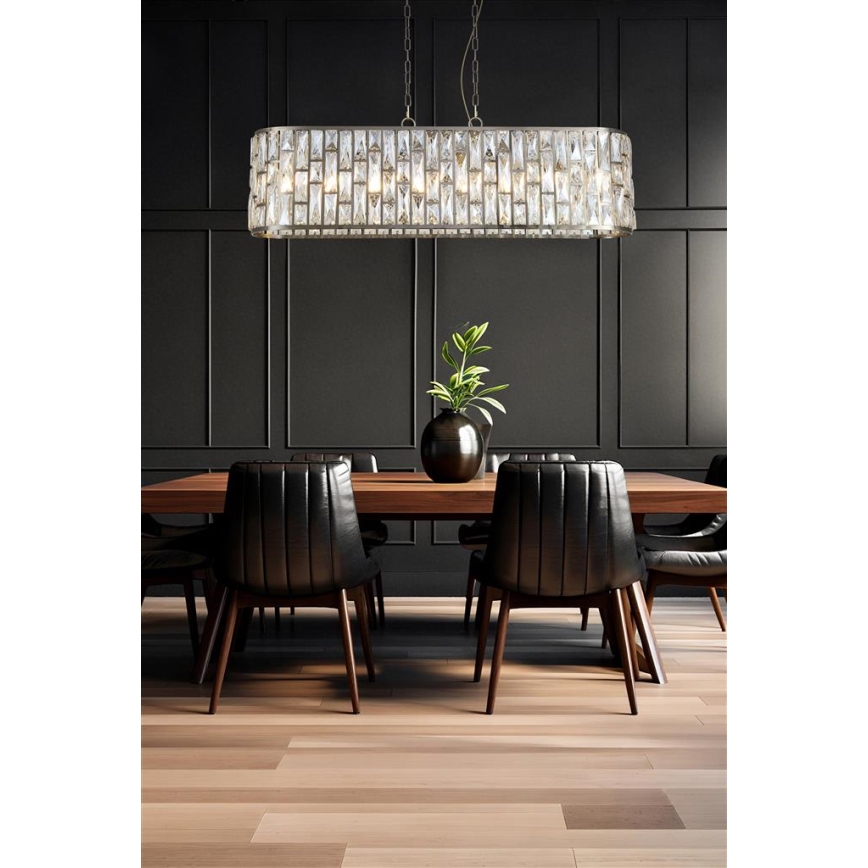 Searchlight - Candelabru suspendat cu lanț BIJOU 8xE14/40W/230V