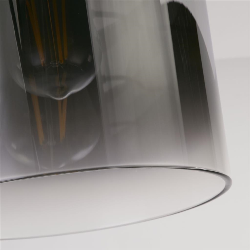 Searchlight - Plafonieră SWEDEN 1x E27/60W/230V, Ø 22 cm, negru/fumuriu