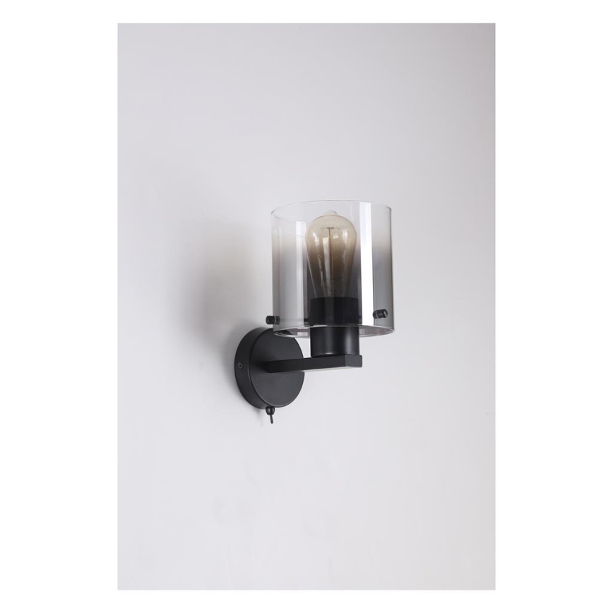 Searchlight - Aplică de perete SWEDEN 1xE27/60W/230V negru/fumuriu