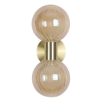 Searchlight - Aplica de perete LUMINSPHERE 2x G9/7W/230V, alamă