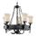 Searchlight - Candelabru cu lanț CARTWHEEL, 5xE27/60W/230V, negru